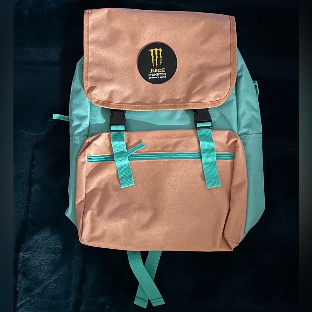 Monster Energy Juice Peach and Teal Backpack